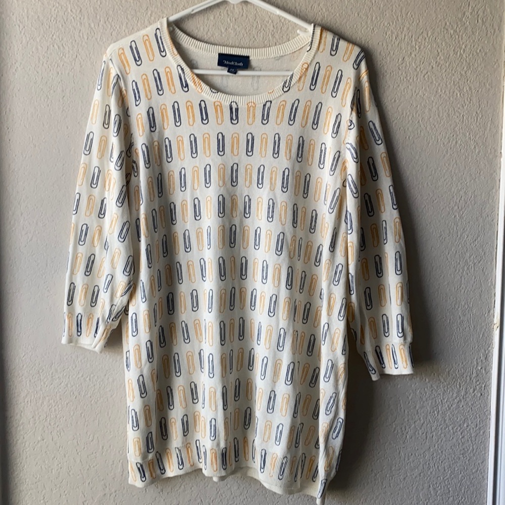 MODCLOTH Crewneck Paperclip Sweater size 2x